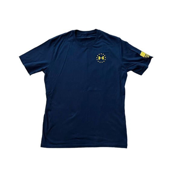 Under Armour Other - Under Armour Men's Heat Gear Navy Freedom Short Sleeve T-Shirt Loose Fit Large